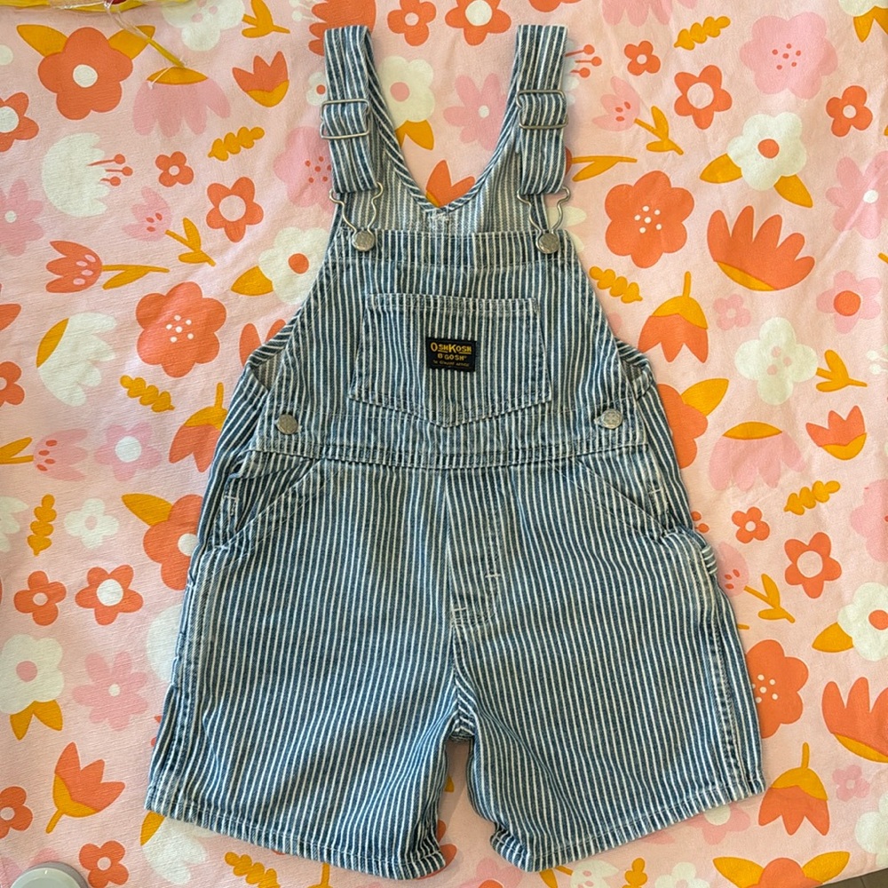 2T Oshkosh shortalls engineer/hickory stripe